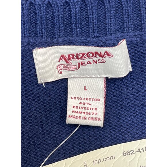 Arizona Jean Women's Navy Blue Fun x3 Graph Log Sleeve Sweatshirt Sz L- NWT - Picture 6 of 7